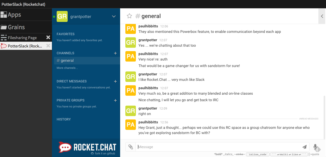 RocketChat with Paul